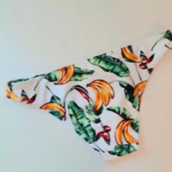 PacSun Cabana del Sol Banana Leaf Print Strappy T Back Bikini Swimsuit Set - Picture 10 of 15